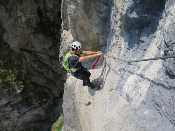 Start des Sportklettersteiges (B/C)