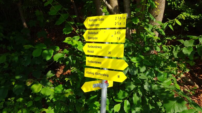 ... den Hinweisen auf den Wegetafeln -"Voldöpperspitze" - fogen.