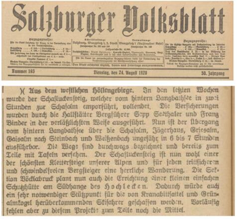 Salzburger Volksblatt von 1920