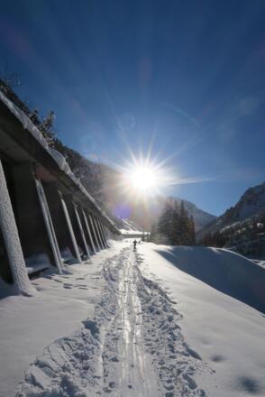 Blick zurück von der Bushaltestelle