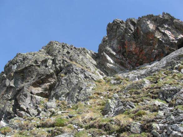 leichte Kletterei zum Gipfel