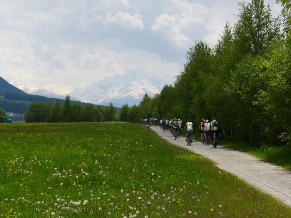 Auf dem Beginn des Etsch-Radweg