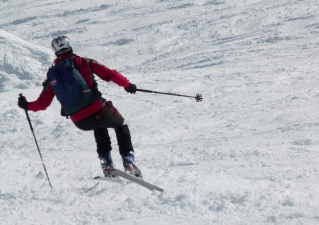 Abfahrt auf dem Vierrinnensanden
