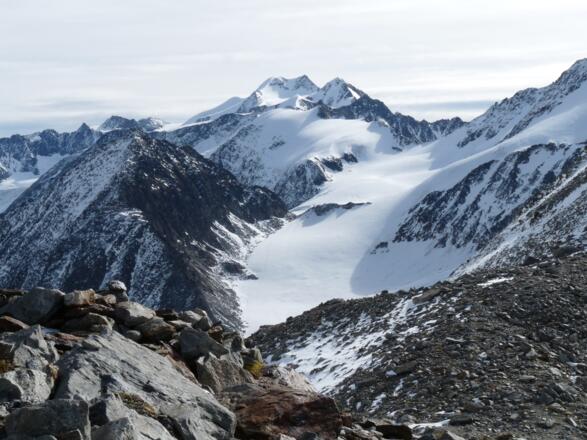 Blick vom Ölgrubenjoch zur Wildspitze.