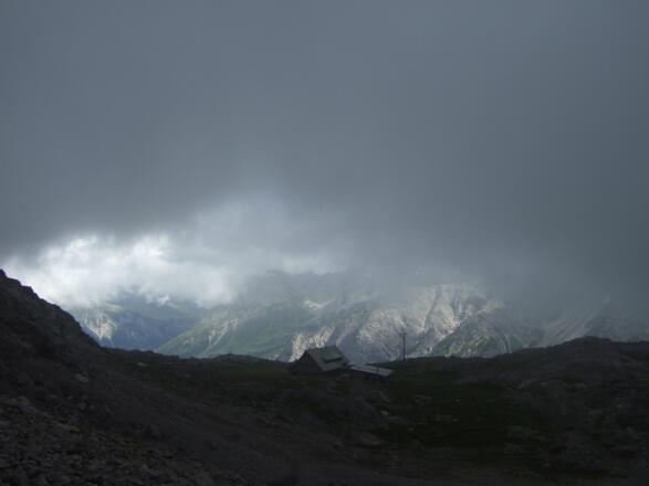 Gewitterstimmung beim Abstieg von der Hochlichtspitze