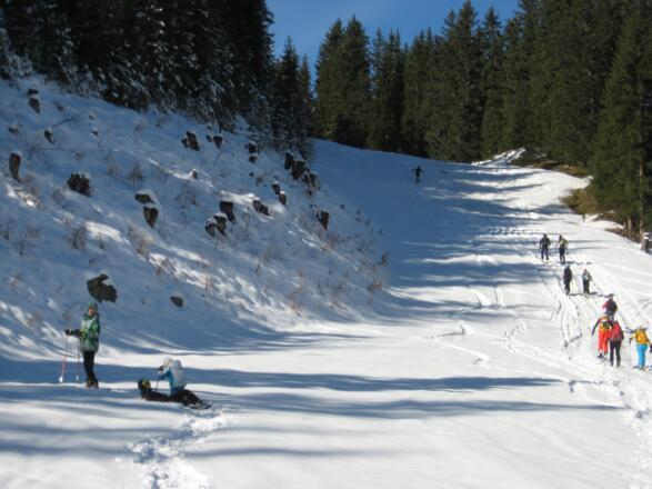 Auf der Abfahrtspiste "Karleiten 1"