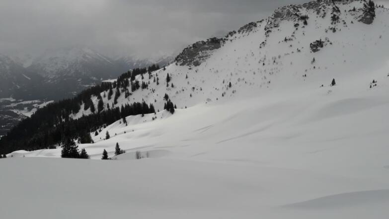 freie Hänge auf dem Weg zur Lechaschauer Alm
