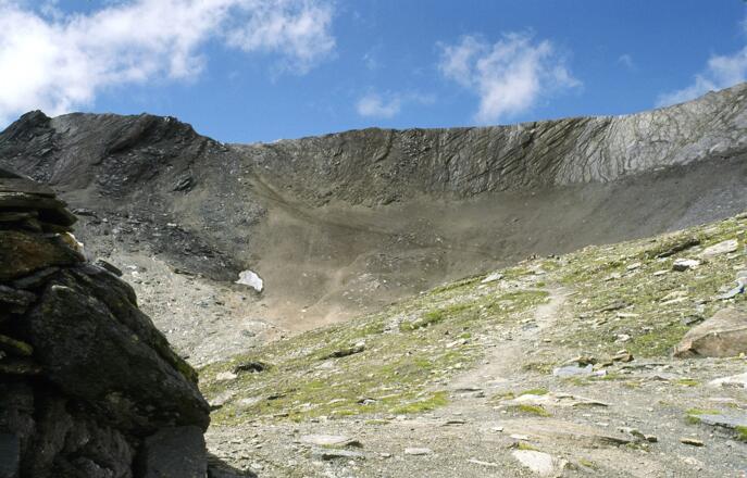 Obere Steineralm, Weg zur Wellachscharte über Sandhang der Wellachköpf