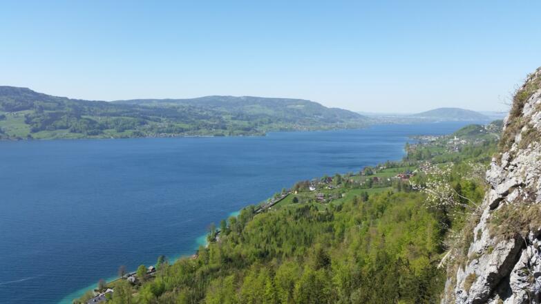 Herrlicher Ausblick vom Steig auf den Attersee