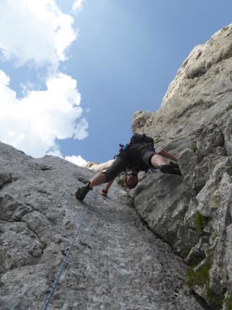 In der Verschneidung der 4. Seillänge