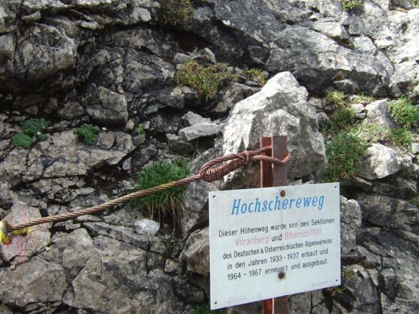 Hinweisschild am Hochschereweg