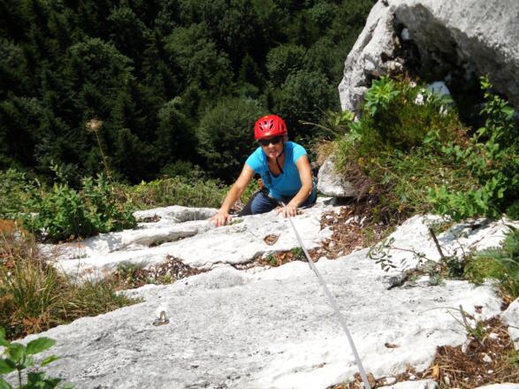 Die letzten Meter der 6. Seillänge (15.8.2013)