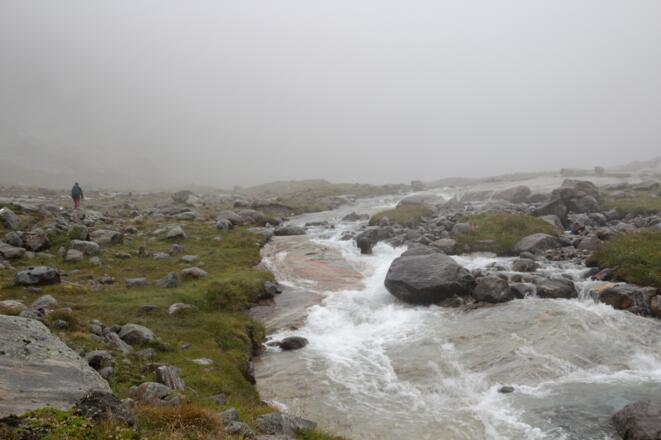 Nebliger Anstieg im Maurertal