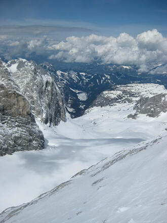 Gosaugletscher und Gosausee aus dem Westgrat