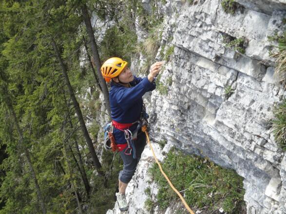 In der ersten Seillänge
