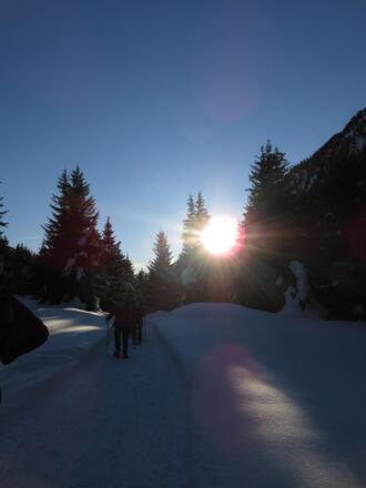 Aufstieg in der Abendsonne
