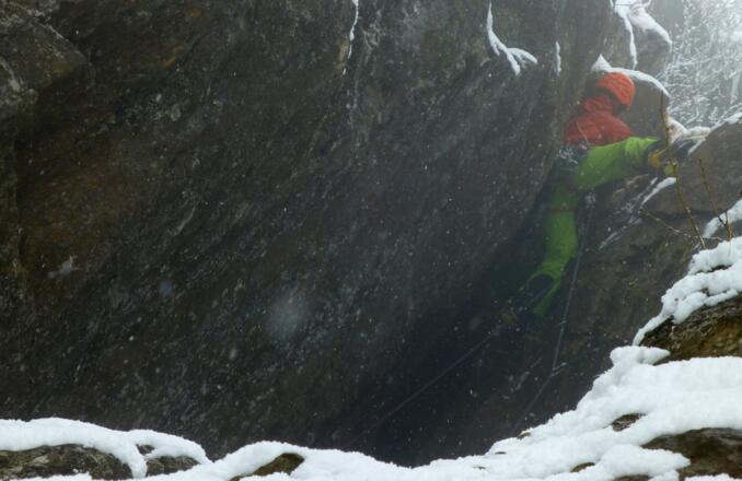 Picco in der Schlüsselstelle der 3. SL