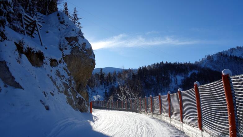 flache Piste 1200 m bis 1230 m