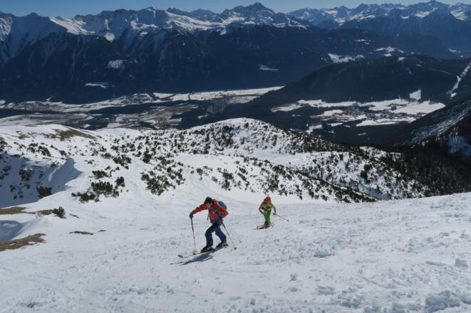 Blick zurück - der Gipfelhang