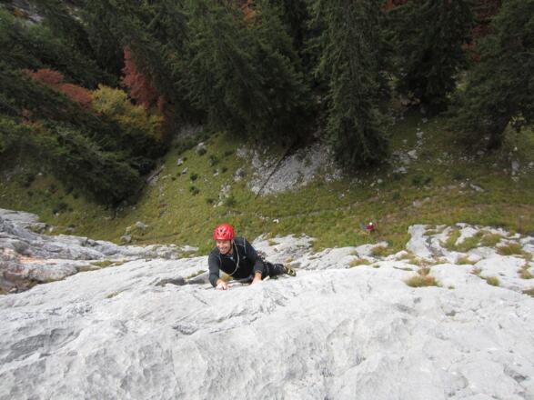 die Felsqualität am Urlkopf verleitet zum grinsen!