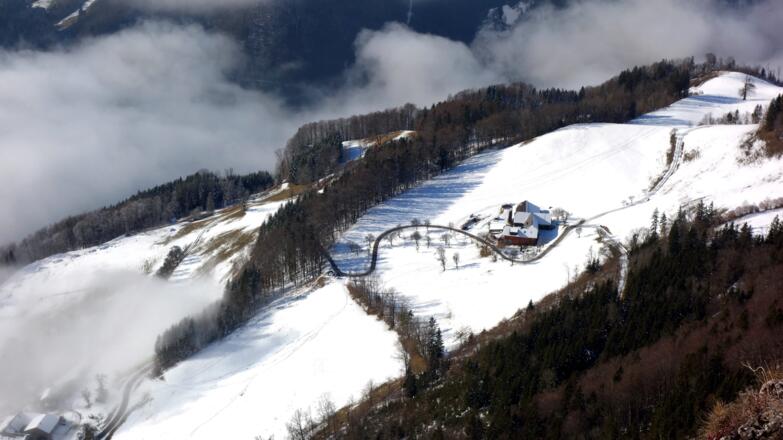 Tiefblick zum Habichlerhof