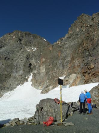 Auf dem Vermuntpass - Blick Richtung Vadret Vermunt sowie Großer und Kleiner Piz Buin