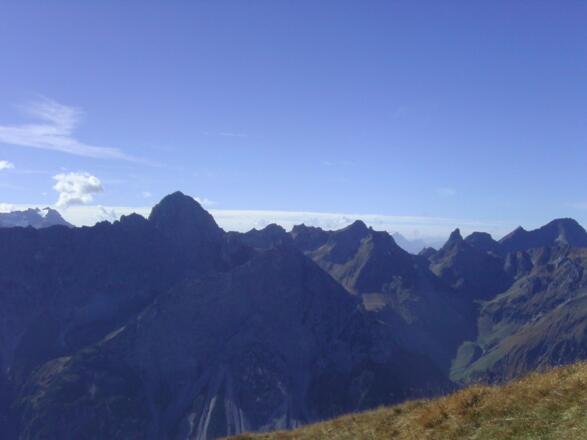 Hinterer Bregenzer Wald mit Rote Wand, Hochkünzelspitze, Kilkaschrofen und Zitterklapfen