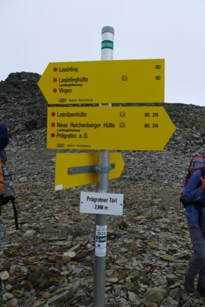 Am Törl, neue Beschilderung