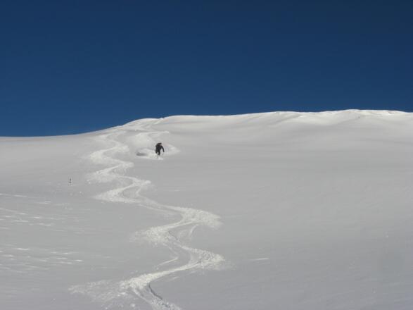 Abfahrt Richtung Süden zu den drei Seen (Siehe AV-Karte Brennerberge 31/3)