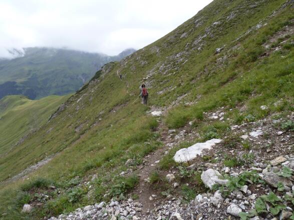 Vom Falmedonjoch Blick zurück zum Anstiueg