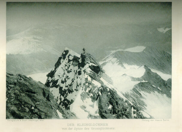 Beim Abstieg über den Kleinglockner - historische Aufnahme aus "Die Erschliessung der Ostalpen", Band III.