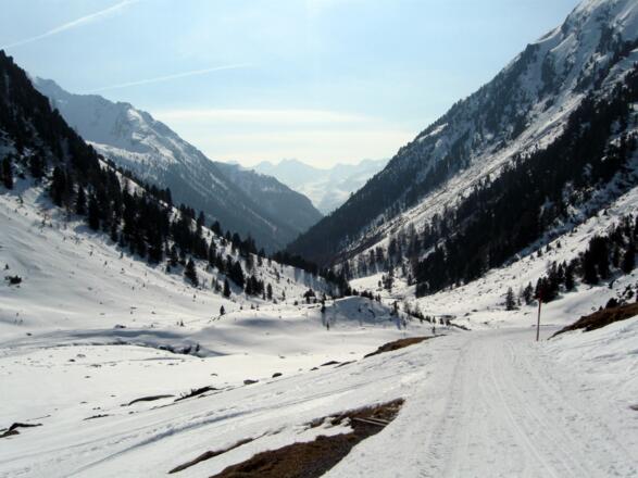 Abfahrt unterhalb der Schweinfurter Hütte entlang der Rodelbahn.