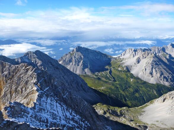 Blick in die Pfeis, mit Stempeljochspitze, Rumer Spitze & Gleirschtaler Brandjoch