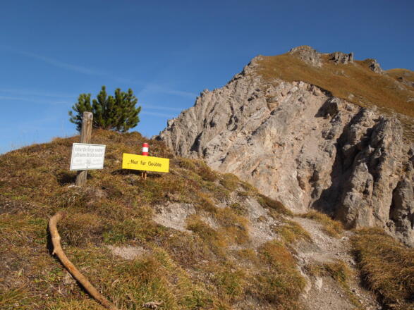 Ein Schild kündigt die Schlüsselstelle an