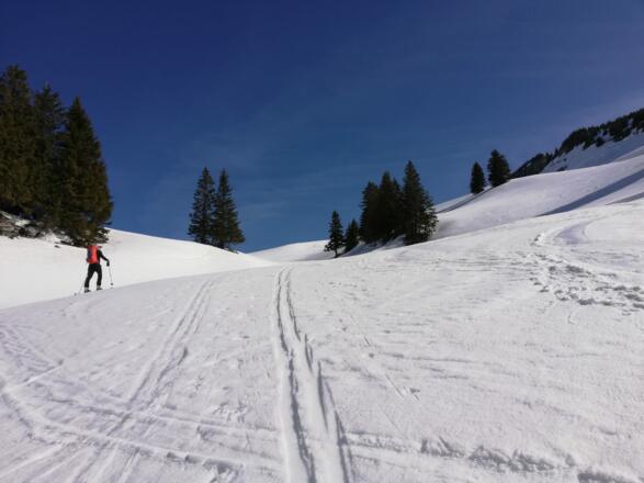 An der Unteren Saluver Alpe rechts aufgestiegen