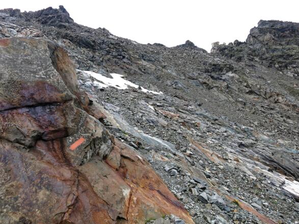 Gaislehnscharte und Grat zum Gaislehnkogel von Osten