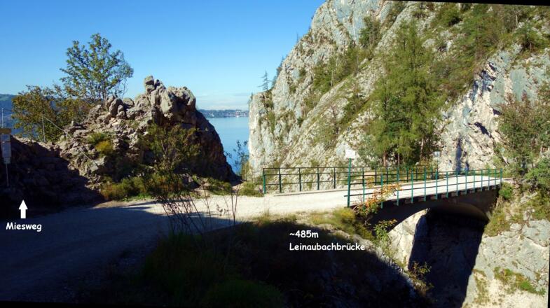 Einstieg Miesweg 485m / Leinaubachbrücke