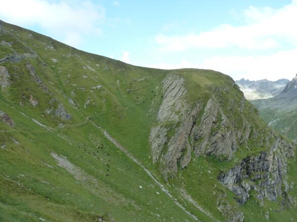 Rückblick auf den Abstiegsweg
