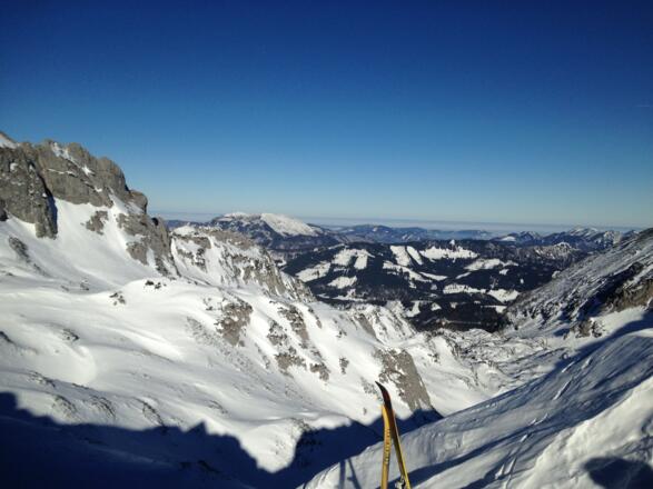 Blick von der Frauenscharte über Schafplan in Richtung Rosenau