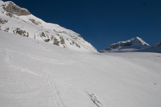 Am Gletscher öffnet sich der Blick zum Schrammacher