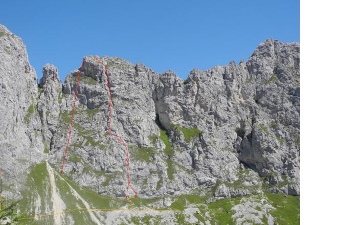 Verlauf der Route "Till Ann" und der Abseilstrecke
