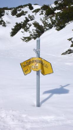 Wegmarkierung kurz vor dem Ende der Tour