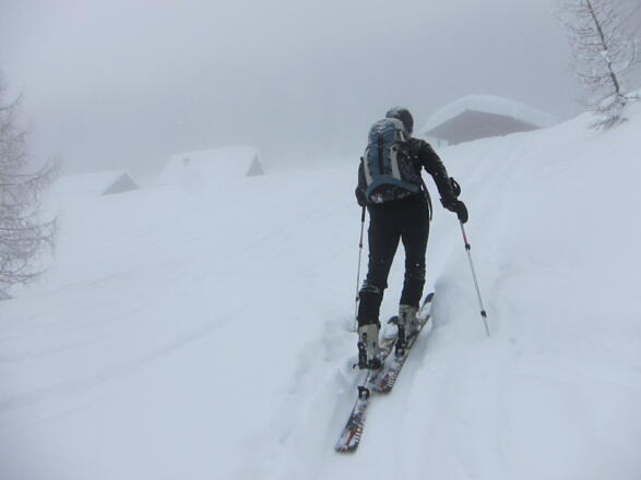 Die Wildalm-Hütten: rechts die Baumschlagerhütte