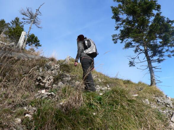 Die letzten Meter sind steil und felsig