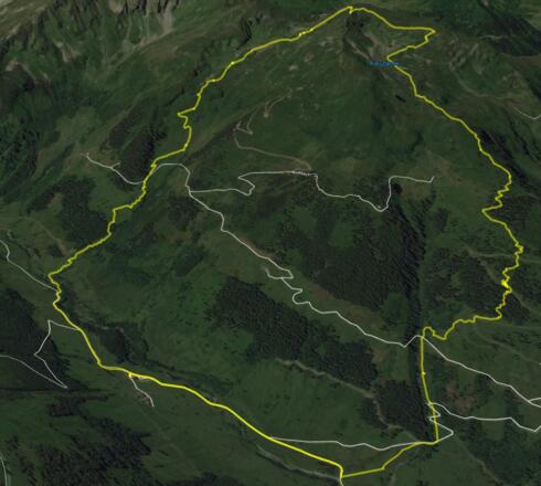 Aufstieg und Abfahrtsroute