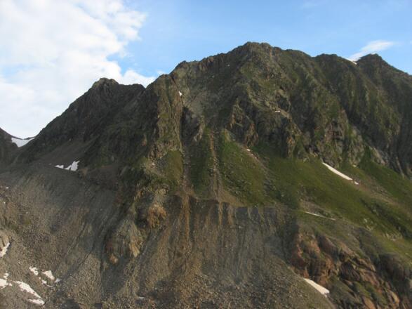 Blick Richtung Großer Trögler 2902 m, links im Bild das Peiljoch 2680 m