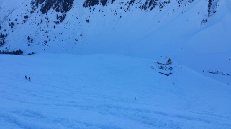 Blick zurück zur Podsdamer Hütte.