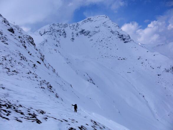 in der Scharte mit Blick zum Geißstein