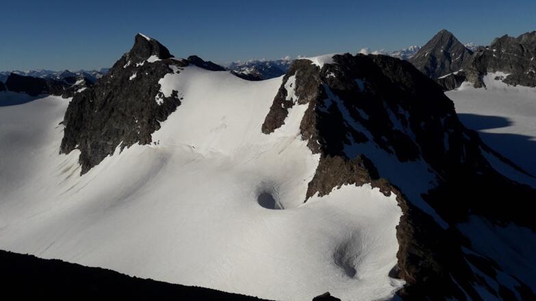 Blick vom Südgrat auf Silvretta Egghorn und Signalhorn