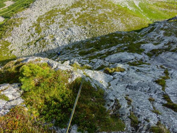 Blick von oben auf den Einstieg